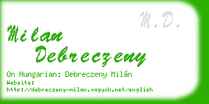 milan debreczeny business card